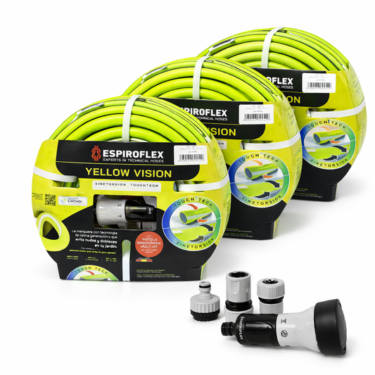 KIT Yellow Vision® Manguera para jardín con tecnología SINETORSION y TOUCHTECH