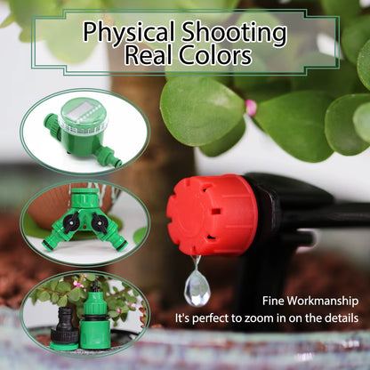 5-50M Automatic Garden Watering Adjustable Drip Irrigation System Digital Water Timer Controller 4/7Mm Micro Drop Kits