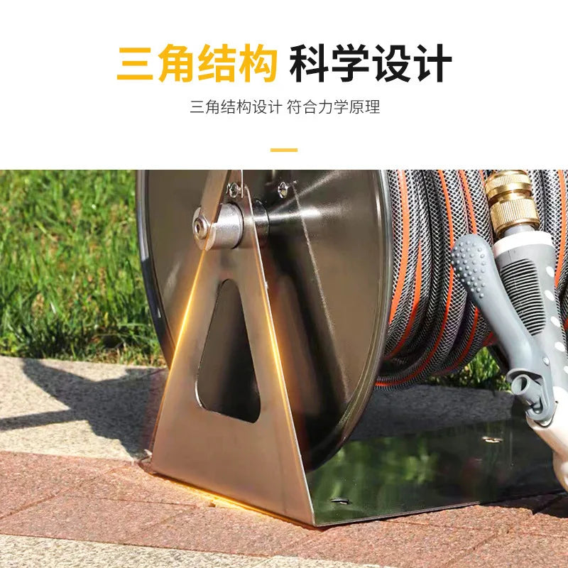 Revolutionary Stainless Steel Automatic Hose Reel for Effortless Car Washing and Gardening