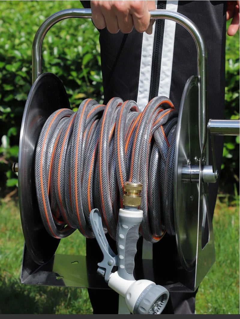 Revolutionary Stainless Steel Automatic Hose Reel for Effortless Car Washing and Gardening