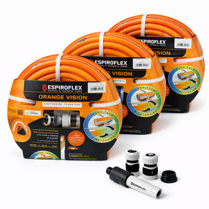 KIT Orange Vision® Manguera para jardín con tecnología SINETORSION y TOUCHTECH