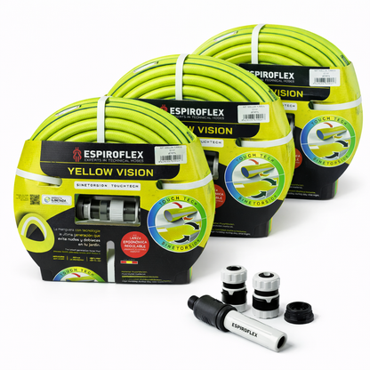 KIT Yellow Vision® Manguera para jardín con tecnología SINETORSION y TOUCHTECH