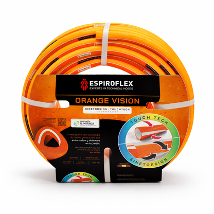 Manguera de Jardín Orange Vision® con tecnología SINETORSION y TOUCHTECH