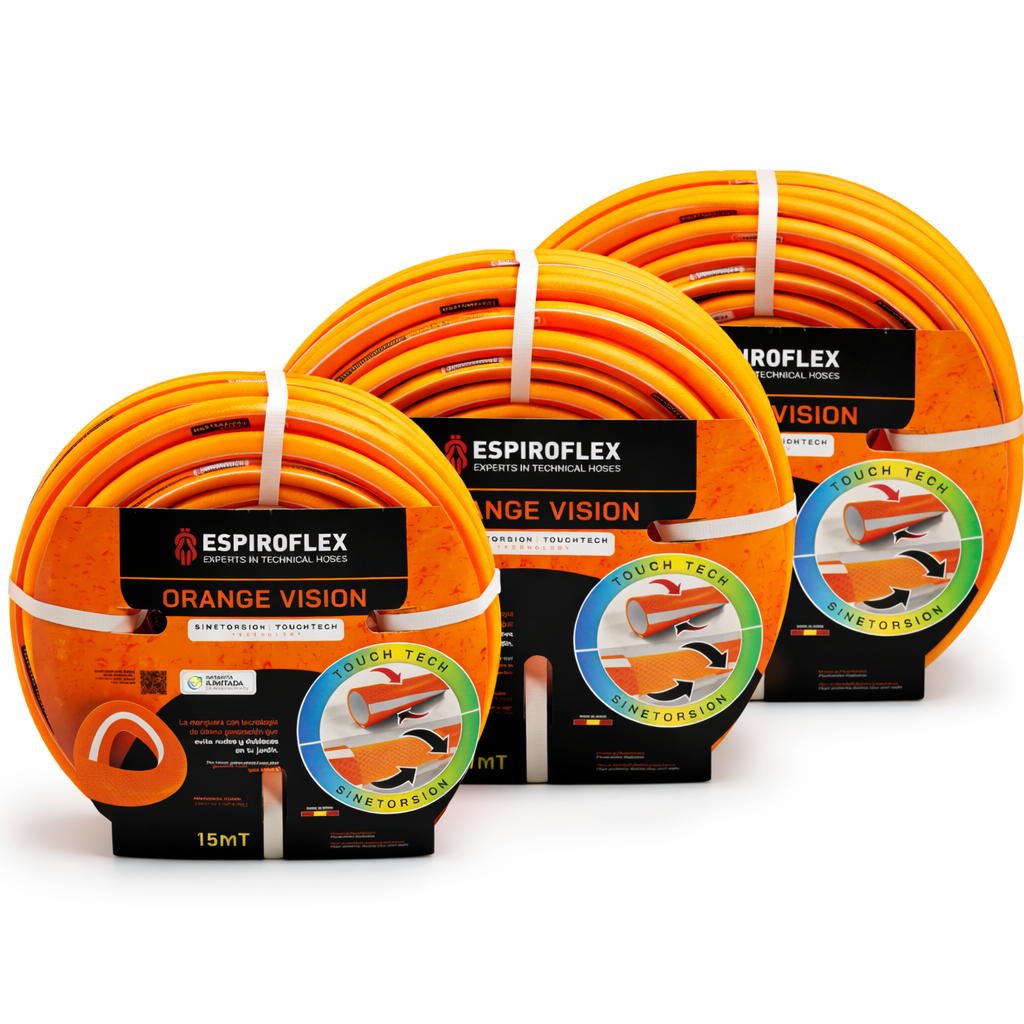 Manguera de Jardín Orange Vision® con tecnología SINETORSION y TOUCHTECH