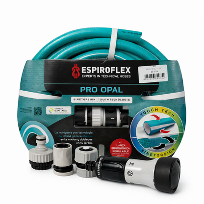 KIT Pro Opal® Manguera para jardín con tecnología SINETORSION y TOUCHTECH