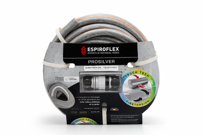 KIT Pro Silver® Manguera para jardín con tecnología SINETORSION y TOUCHTECH