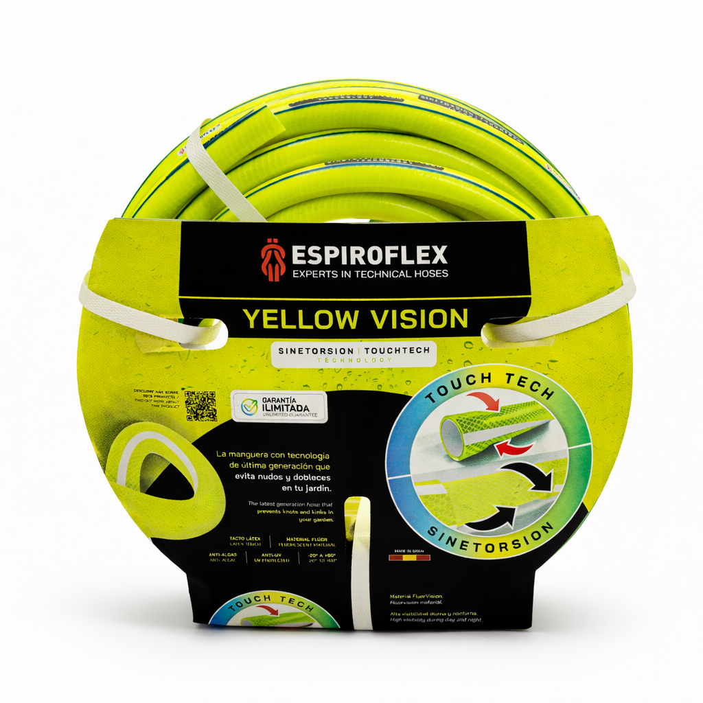 Manguera de Jardín Yellow Vision® con tecnología SINETORSION y TOUCHTECH