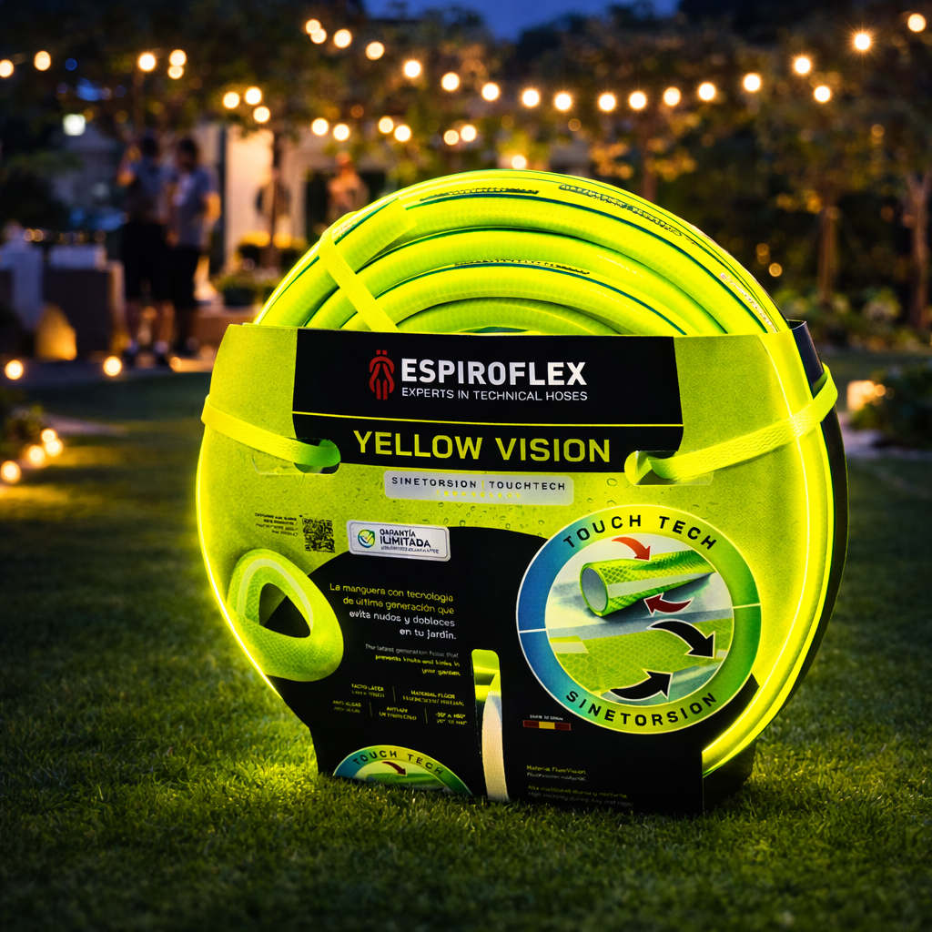 Manguera de Jardín Yellow Vision® con tecnología SINETORSION y TOUCHTECH
