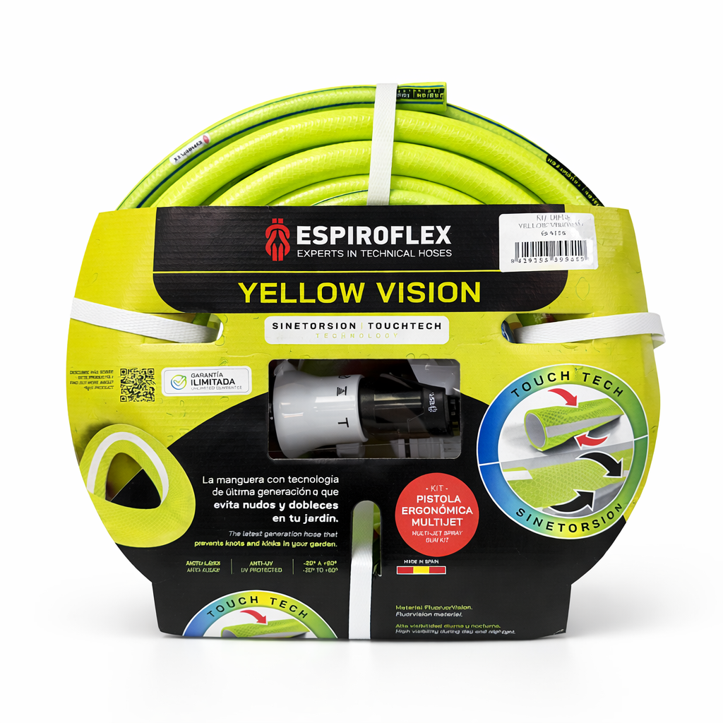KIT Yellow Vision® Manguera para jardín con tecnología SINETORSION y TOUCHTECH