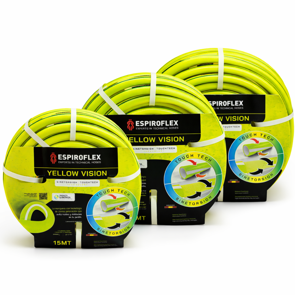 Manguera de Jardín Yellow Vision® con tecnología SINETORSION y TOUCHTECH