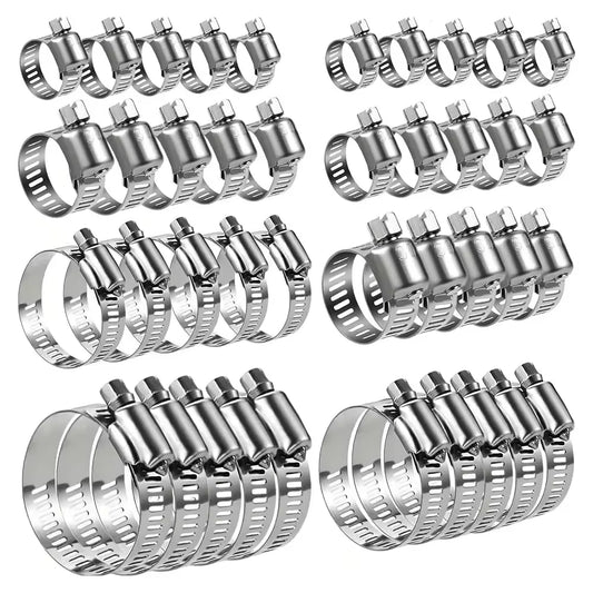 Hose Clamp Adjustable 6-70Mm Pipes Clip Fixed Tool 304 Stainless Steel for Fuel Line Car Mechanical Application Garden Plumbing